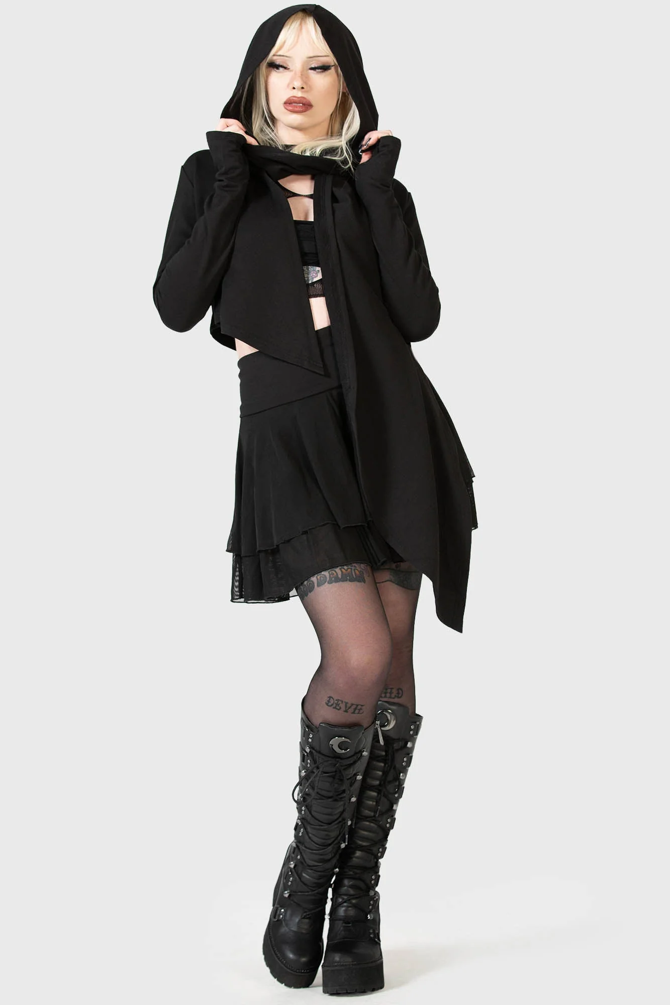 Fallen Lilith Crop Hoodie - Image 3